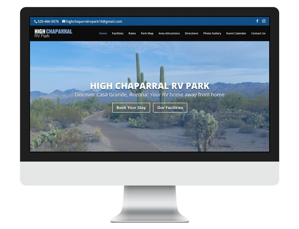 Website Design for High Chaparral RV Park, Arizona
